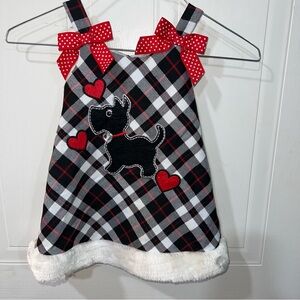 🌼🎄 Youngland Baby Girls Size 24 months Red Black Plaid Scottie Dress